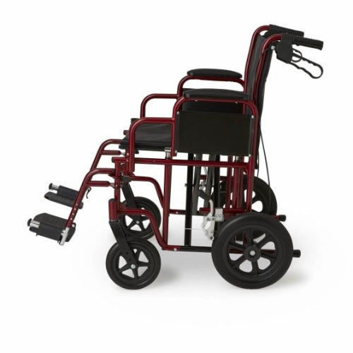 Drive Medical Transport Wheelchair Bariatric 22 Wide Red  Drive Medical   