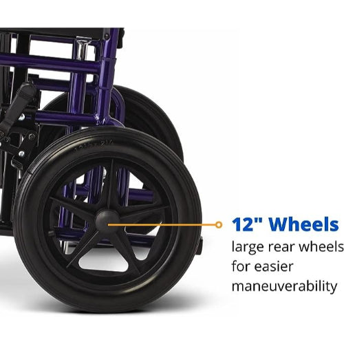 Drive Medical Transport Wheelchair Bariatric 22 Wide Blue  Drive Medical   