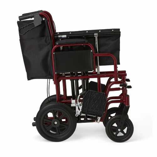 Drive Medical Transport Wheelchair Bariatric 22 Wide Red  Drive Medical   