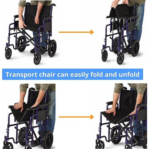 Drive Medical Transport Wheelchair Bariatric 22 Wide Blue  Drive Medical   