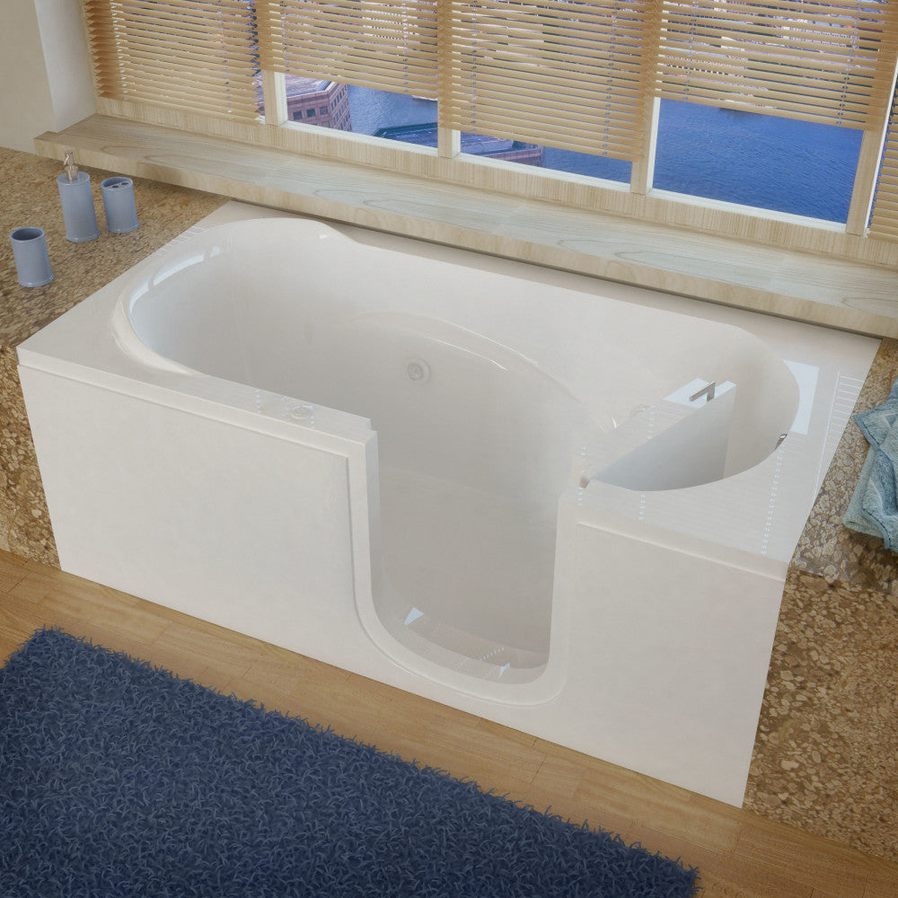 MediTub 3060SI Step-In 30 x 60  White Bathtub, Whirpool & Air Jets Add-Ons Walk-in-Tub MediTub Whirlpool Jetted Right 