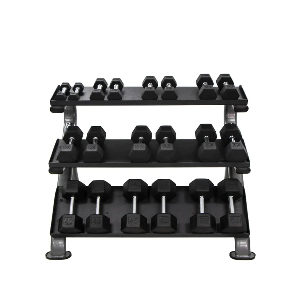 TKO 3 Tier Commercial Dumbbell Rack 890HDR + Optional Dumbbell Sets 3 Tier Dumbbell Rack TKO Strength and Performance   
