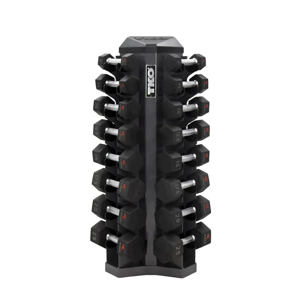 TKO 8 Pair Vertical Dumbbell Rack + Optional Dumbbell Sets Dumbbell Rack TKO Strength and Performance   