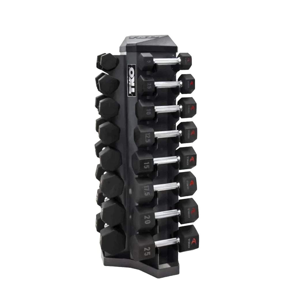 TKO 8 Pair Vertical Dumbbell Rack + Optional Dumbbell Sets Dumbbell Rack TKO Strength and Performance   