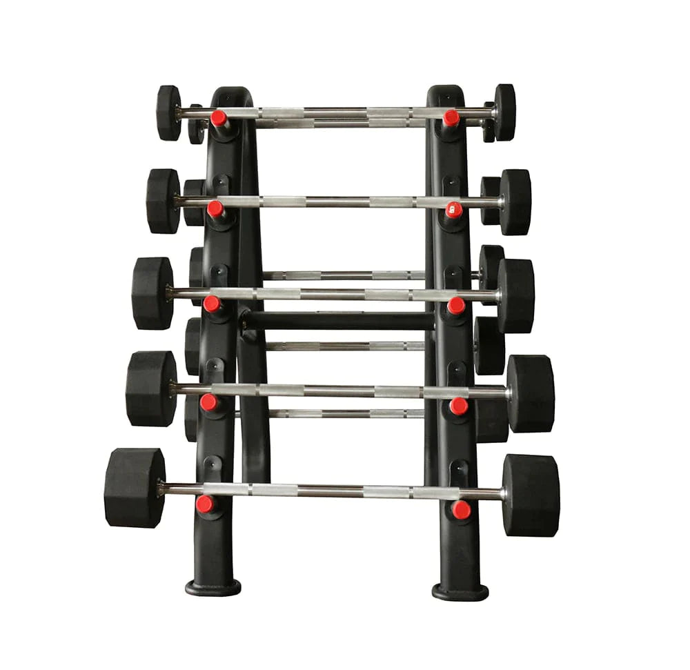 TKO Fixed Barbell Set With 10 Bar Rack 846BBR Fixed Barbell Set TKO Strength and Performance   